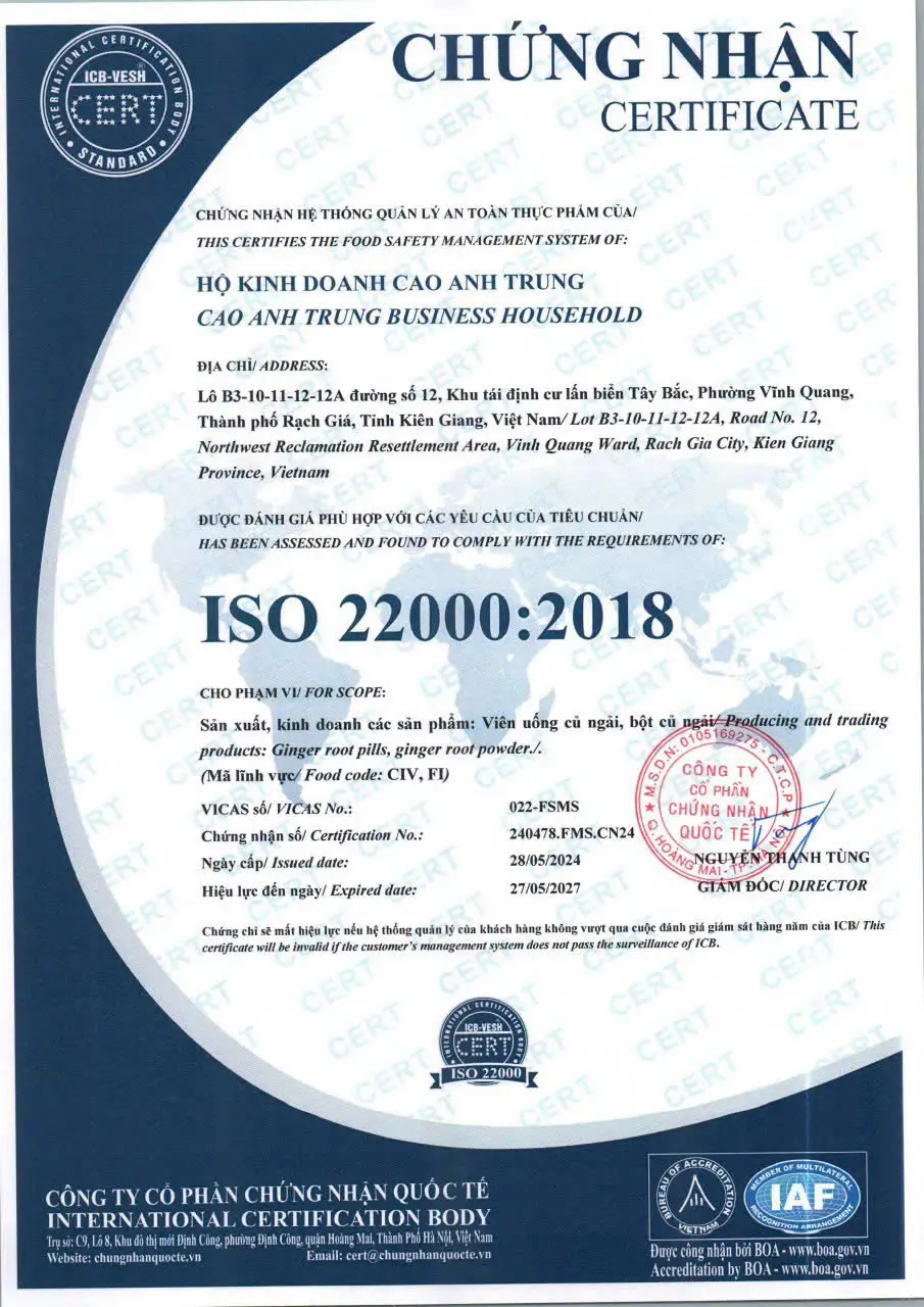 chứng nhận iso